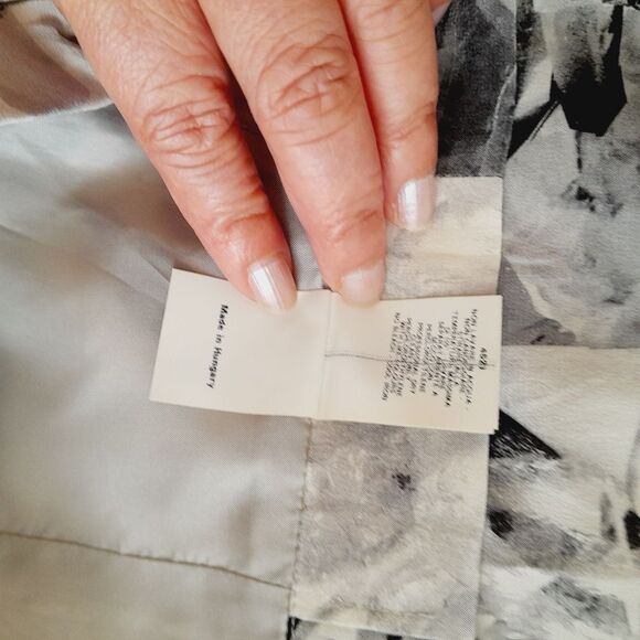 Cacharel Mini Pleat Silk Skirt Geometric Paint Artsy Career Wear ContemporarySz6 - Picture 12 of 12